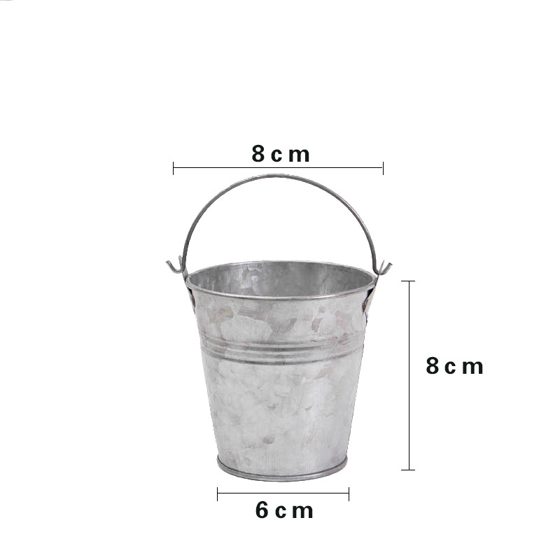 Los fabricantes suministran pequeño cubo de hierro venta al por mayor apenado metal maceta de hierro Cubo de hierro palomitas de maíz simulación de maceta