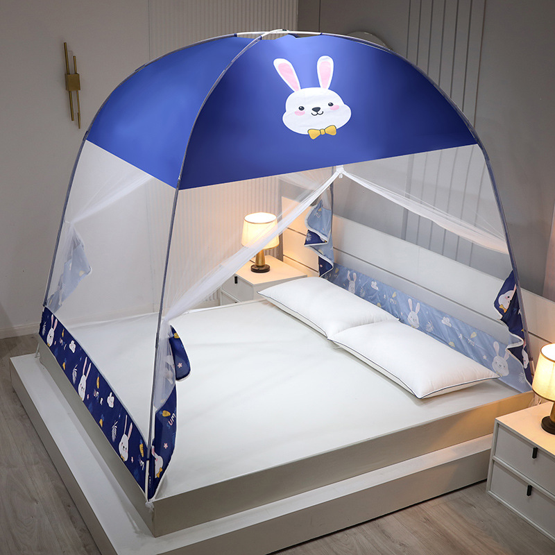 Nuevo tipo de mosquiteros de moquiteros no instalados a prueba de polvo, dormitorio plegable doméstico dormitorio infantil, máscara antimosquiteros de doble persona