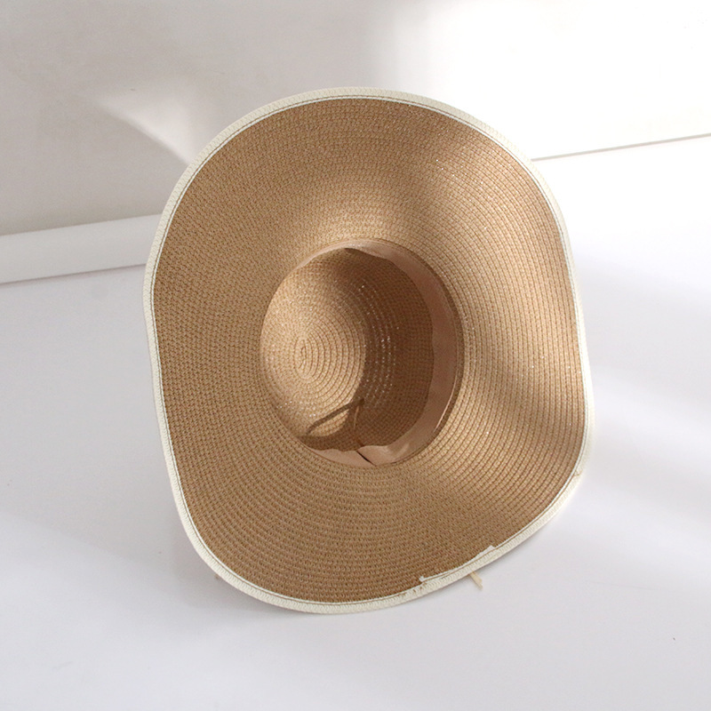 Sombrero de paja de las mujeres primavera y otoño ala grande sol protección sol sombrero verano Playa Sol sombrero playa viajes coreano pescador sombrero