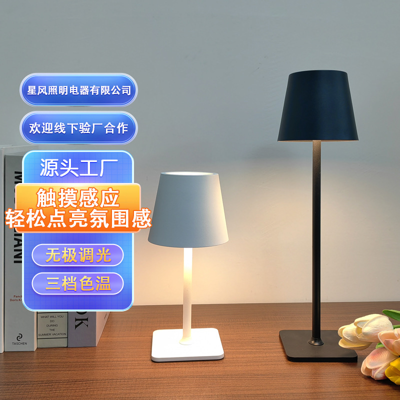 Lámpara de escritorio, sencilla y moderna, estilo comercio electrónico, lámpara de escritorio decorativa, lámpara de escritorio recargable, lámpara de ambiente con textura metálica, lámpara de escritorio creativa