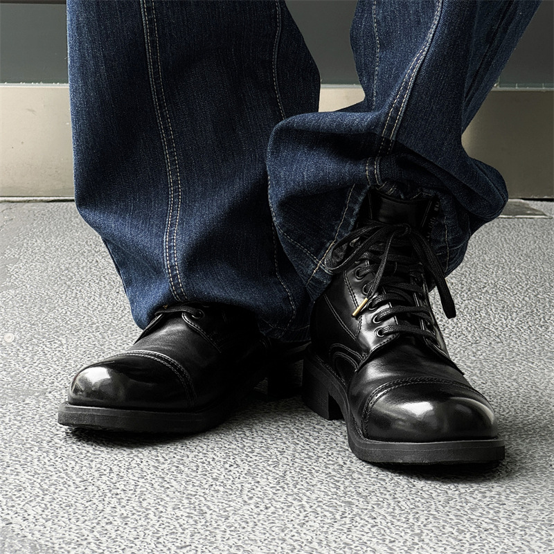 马丁鞋男款秋冬高帮休闲皮鞋英伦风复古户外机车工装短靴14528-J