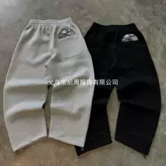 European and American Cross-Border Streetwear Embroidered Casual Pants Men 2025 New High Street Fashion Design Sense Loose Sweatpants