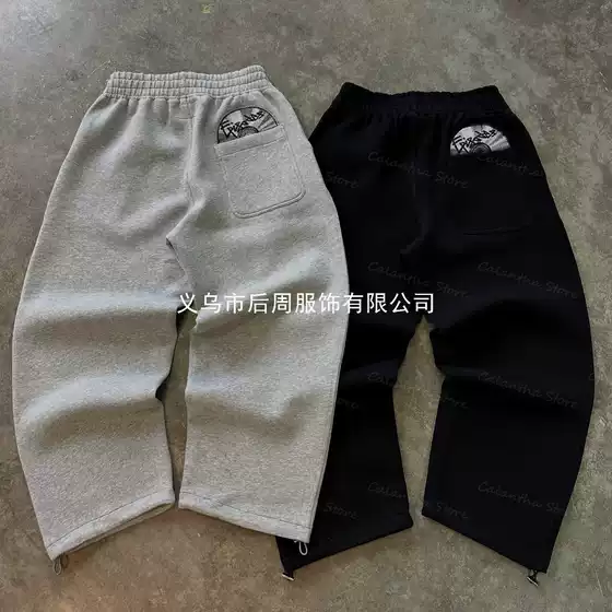 European and American Cross-Border Streetwear Embroidered Casual Pants Men 2025 New High Street Fashion Design Sense Loose Sweatpants