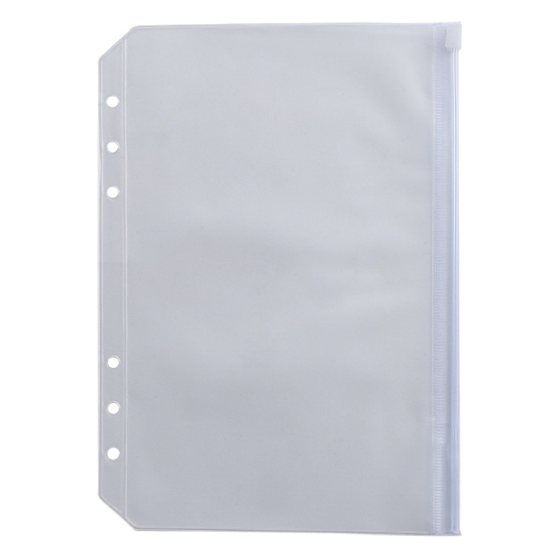 A5 a6a7b5手形収納袋標準ルーズリーフ6穴ジッパー袋入り現金pvcルーズリーフ透明収納袋