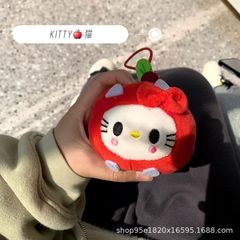 INS Japanese cute apple KT cat pendant hamburger Hello Kitty plush small figurine lucky bag pendant