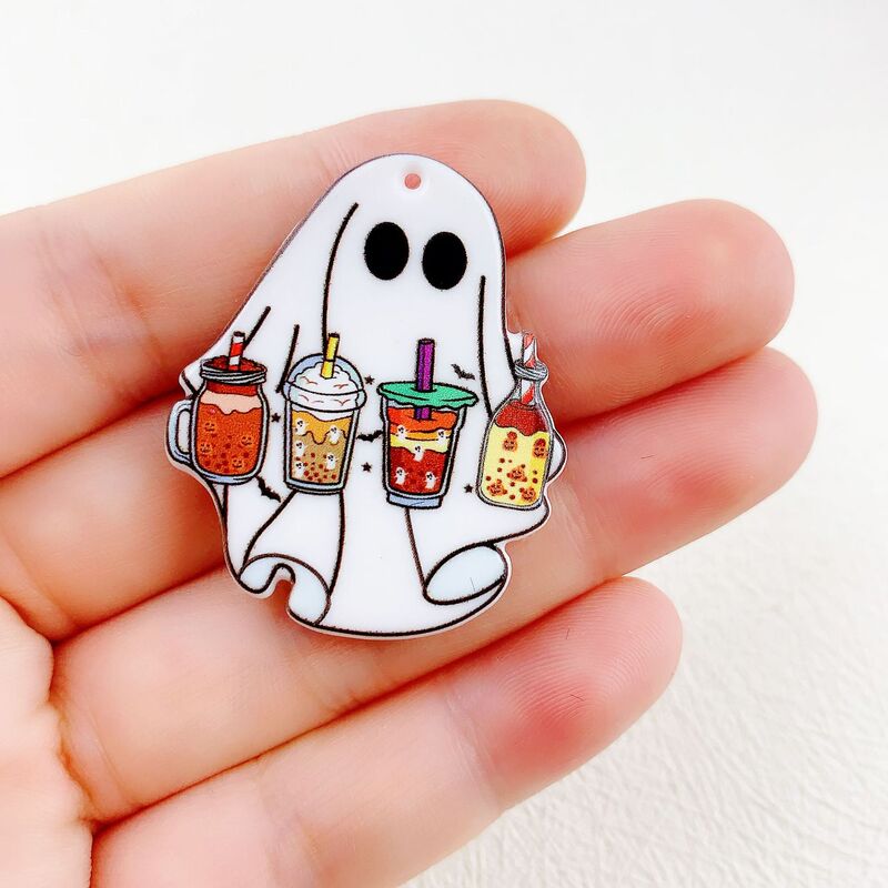 クロスボーダーの人気アクリル両面プリントカラーゴーストハロウィンシリーズはDIYアクセサリーのペンダントを飾ります。|undefined