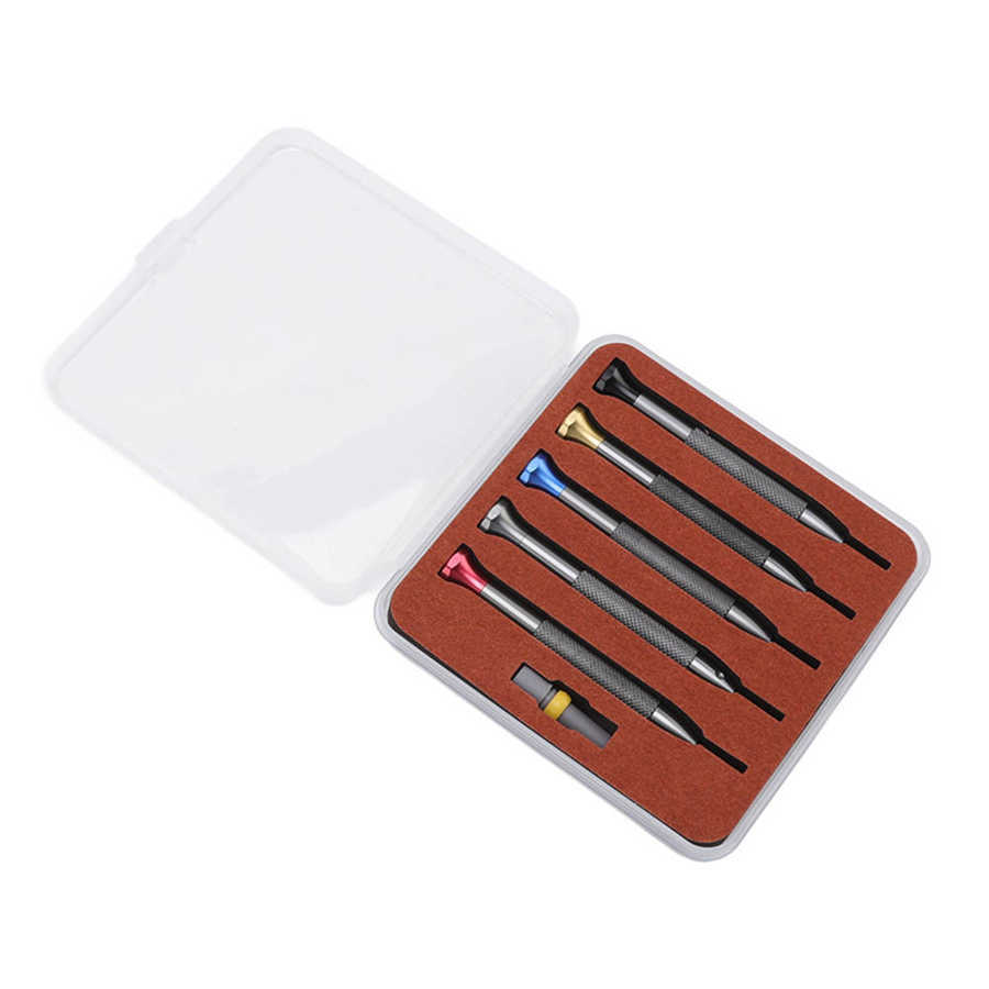 修表工具 0.8-1.6MM一字螺丝批修表起子 5支一字螺丝刀套装钟表批