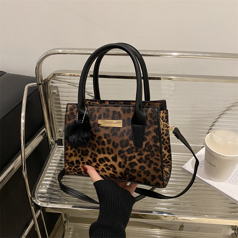 2024, nuevo leopardo personalidad bolso de hombro, moda casual, bolso de moda, bolso de moda, bolso pequeño, bolso cuadrado