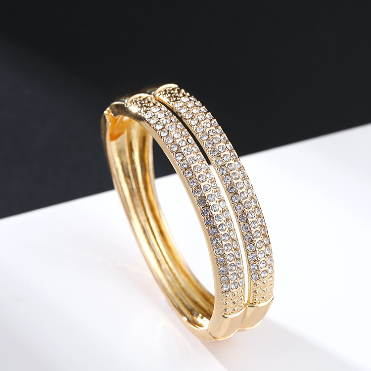 Simple European And American Bracelet Light Luxury Style Double-layer Diamond-studded Bracelet display picture 4