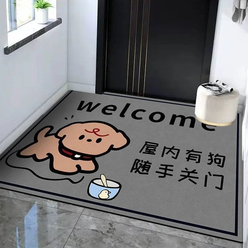 硅藻泥卡通吸水入户门地垫灰色进门防滑门垫家用可爱耐脏玄关脚垫|undefined