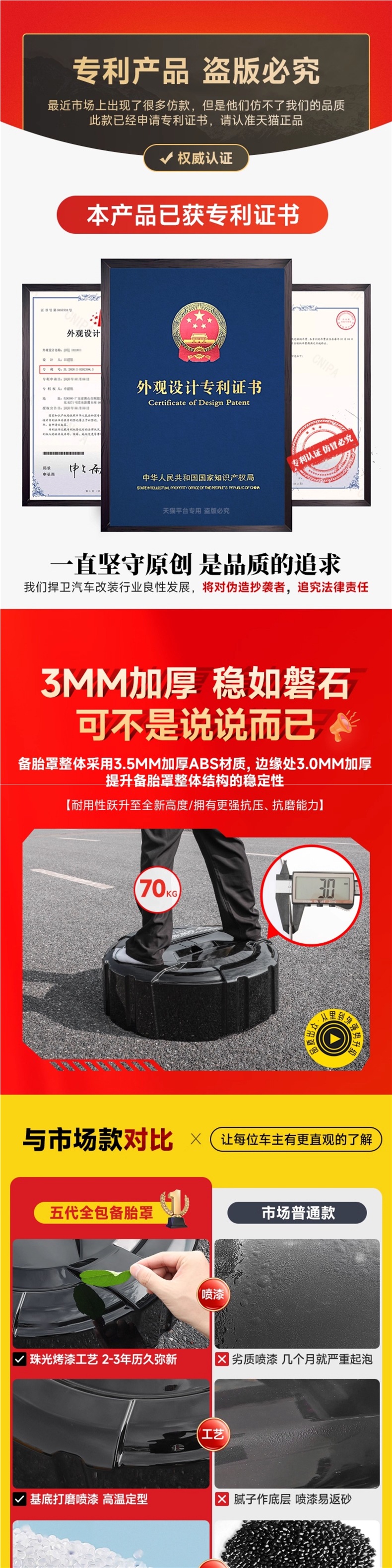 Tank 300 Spare Tire Cover with Light, Modified Special Urban Version Spare Tire Shell, Stainless Steel All-Inclusive Spare Tire Streamer Light