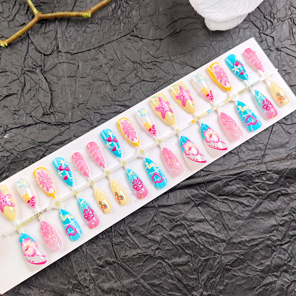 Parche de uñas de dopamina de estrella de mar de verano 30 piezas de chaleco corto fresco pequeño image 5