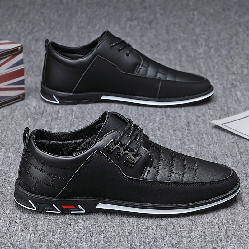 Мужская новая бизнес-повседневная кожаная обувь с мягким подошвением удобная зеленая мода среднего возраста универсальная мужская обувь