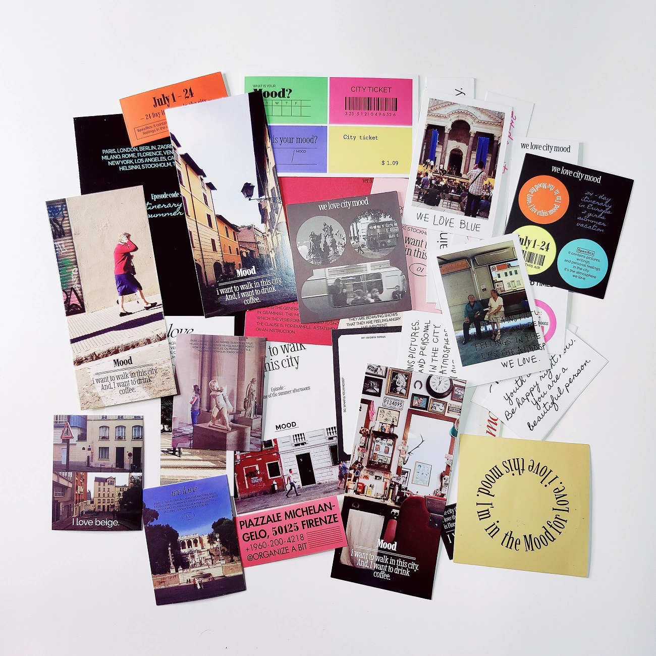 Набор наклеек и постеров Moodpack Collage Kit — Тематический набор по рукоделию в корейском стиле, 5 дизайнов, 0.09 кг