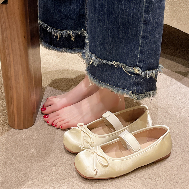 (Wholesale), Mary Jane shoes, summer ballet shoes low-cut with bow, soft sole, french style