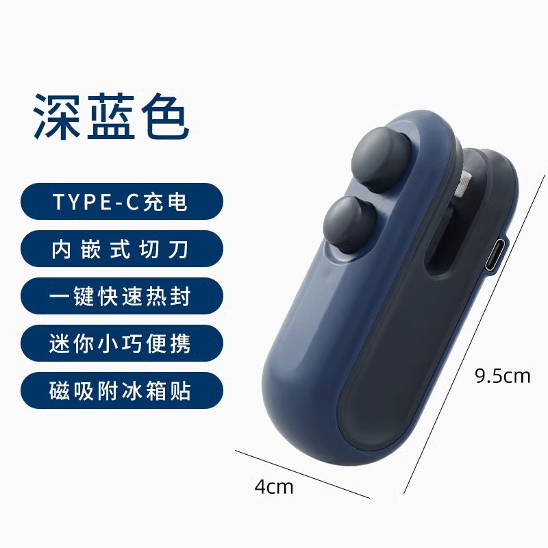 Máquina de sellado Mini máquina de sellado de plástico de alimentos al vacío portátil para el hogar pequeño Máquina de sellado de bolsas de plástico Sellador de bocadillos