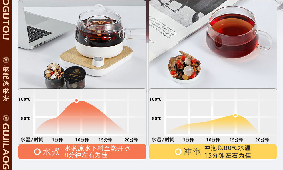 Five Treasure Herbal Tea with Ginseng Huangjing Eucommia Maca Mulberry Raspberry 300g Men's Wellness Blend quality and texture