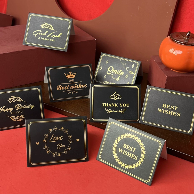 Черная матовая пленка в европейском стиле Горячее розовое золото маленькая свежая открытка простая креативная Цветочная Подарочная коробка сообщение маленькая поздравительная открытка