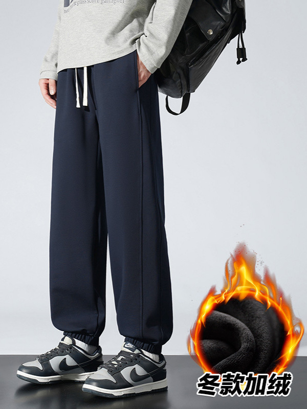 WASSUPNEST ヘビーウェイトコットン スポーツパンツ メンズ 秋冬 ジョガーパンツ メンズ アメリカンスタイル ルーズフィット スウェットパンツ トレンド カジュアルパンツ