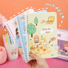高顏值卡通線圈本少女心學生A5記事本120頁加厚文具筆記本手賬本