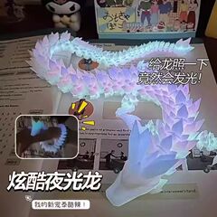 TK Amazon 人気の 3D プリントおもちゃ発光ドラゴンクリスタルドラゴン柔軟な可動装飾品クリエイティブ教育玩具