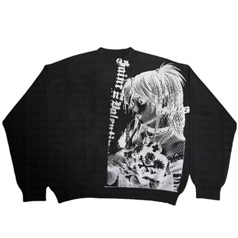 Knitted cartoon sweater, Gothic
