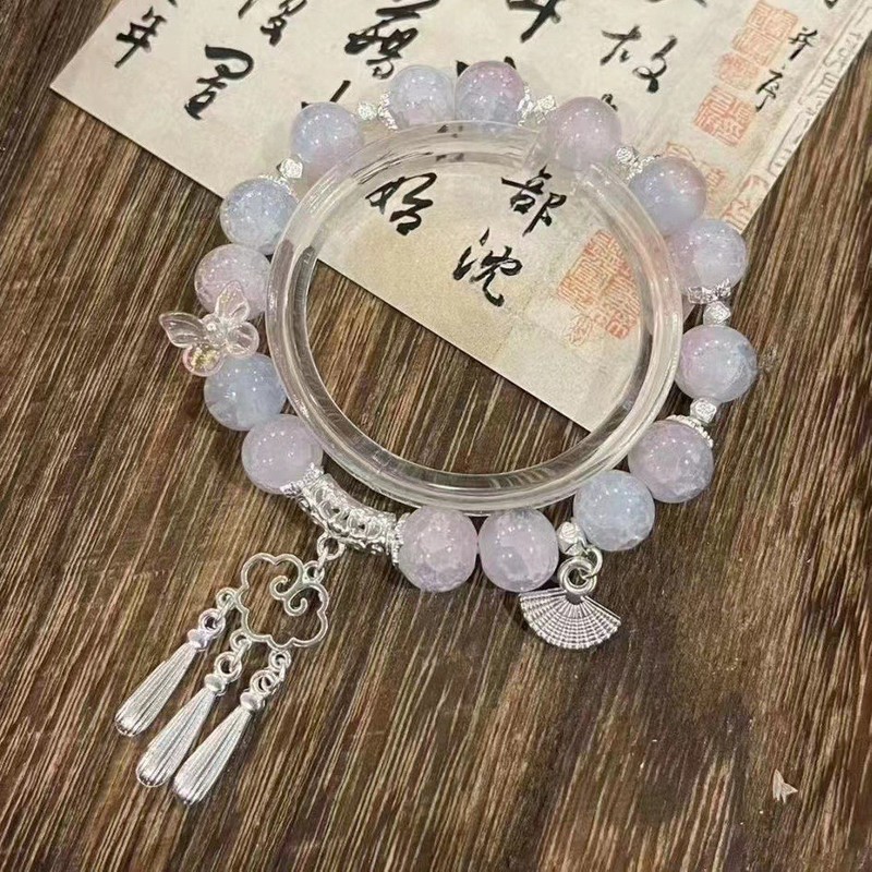 売れ筋の卸売人気のブロークンビーズレモンフラワーブレスレット、甘い女性ニッチガラスブレスレット、見栄えの良いカップルへの親友へのギフトとして|undefined