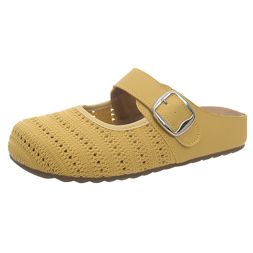 Thick-soled retro breathable Birkenstock-style open-toe sandals for women, suitable for outdoor wear, 2025 new spring and summer one-step Mule flat sandals