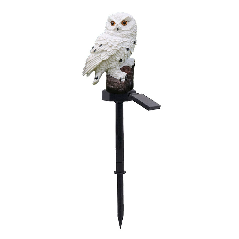 Solar Resin Owl Garden Light, LED Stake Lamp, Outdoor Lawn Decoration, Multiple Designs