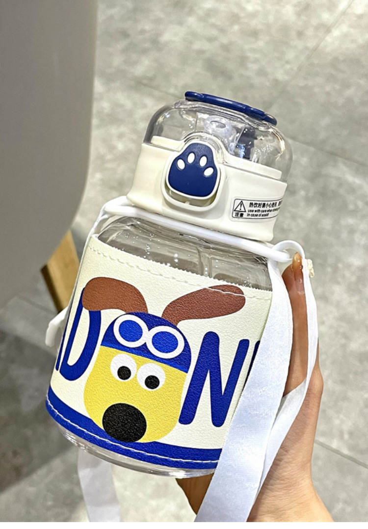Cute Pacha Dog Water Bottle Portable Drop Resistant Drink Cup_voghion.com