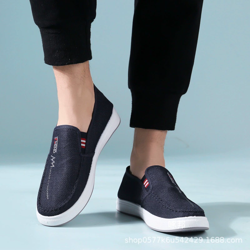 Мужская обувь 2024 осень новая мужская обувь из ткани один педаль