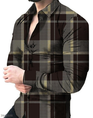 Europa y América primavera nuevo tigre comercio exterior transfronterizo hombres camisa de impresión digital 3D camisa de manga larga para jóvenes hombres