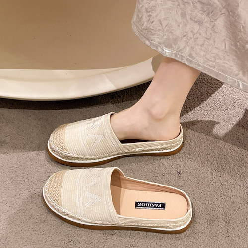 Fisherman's shoes, women's head half slippers, women's spring new style, flat slip-on casual slippers, wholesale