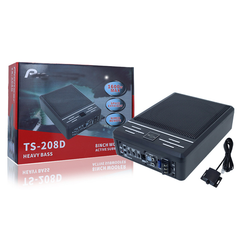 Car-Mounted 10inch Seat Subwoofer Pi-208D Car Audio High-Power Active Ultra-Thin Subwoofer Ultra-Bass