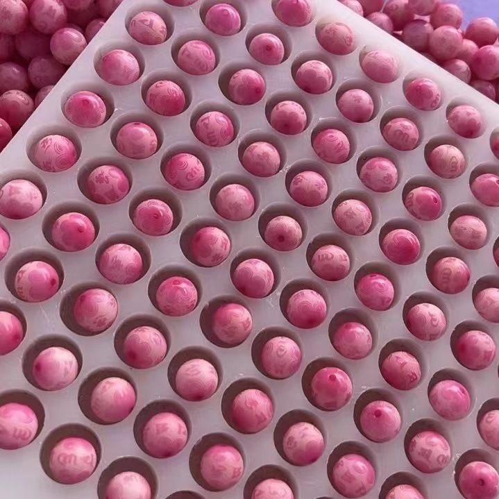 Сливово-красные шестизначные бусины мантры 12мм