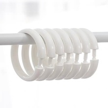 加厚塑料O型圆形环浴帘环加大窗帘扣开口挂环活口浴帘钩吊环配件