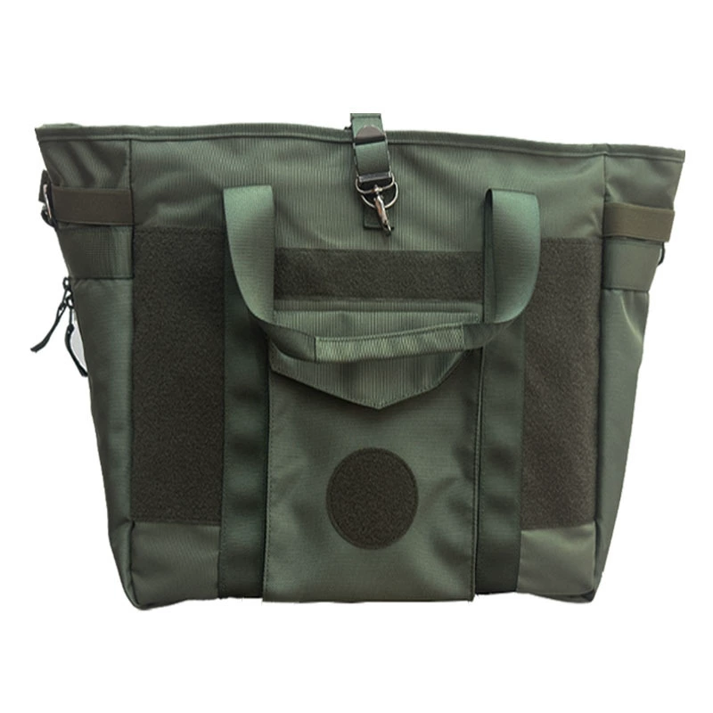 Helmet, capacious handheld laptop with velcro, shoulder bag