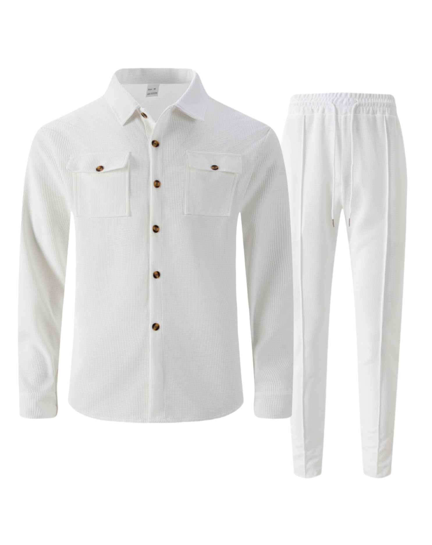 Completo uomo casual con giacca e pantaloni in waffle_voghion.com