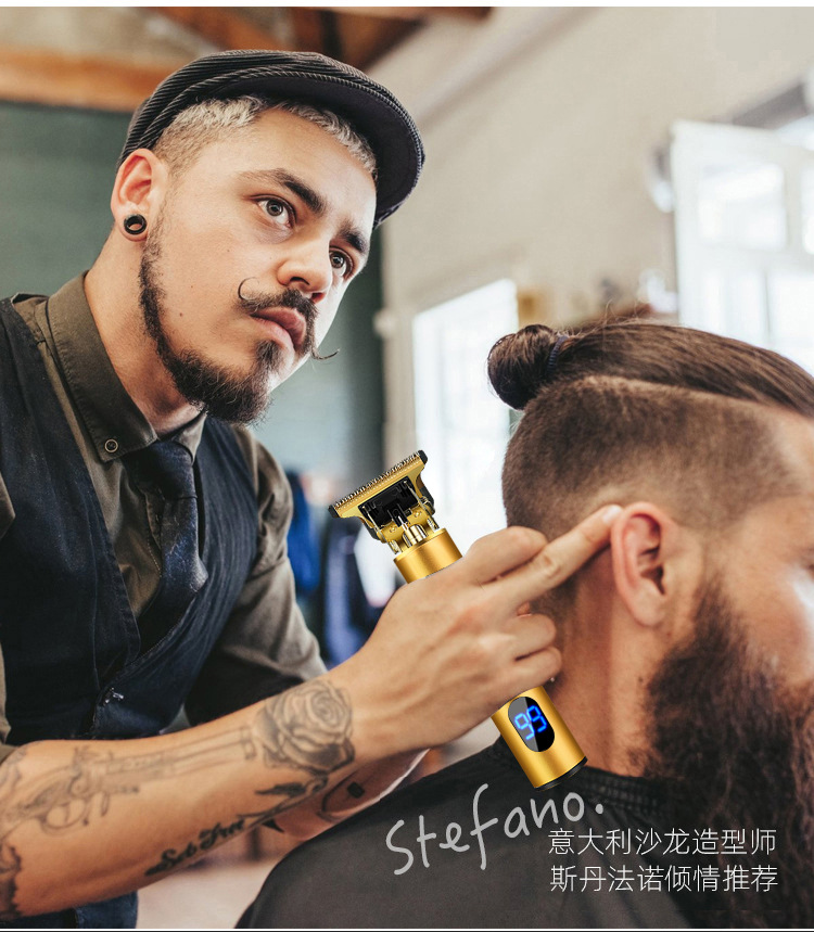 Cross-border digital electric hair clipper, engraving oil head trimmer, bald razor, electric push cutter, charging hair clipper, electric razor