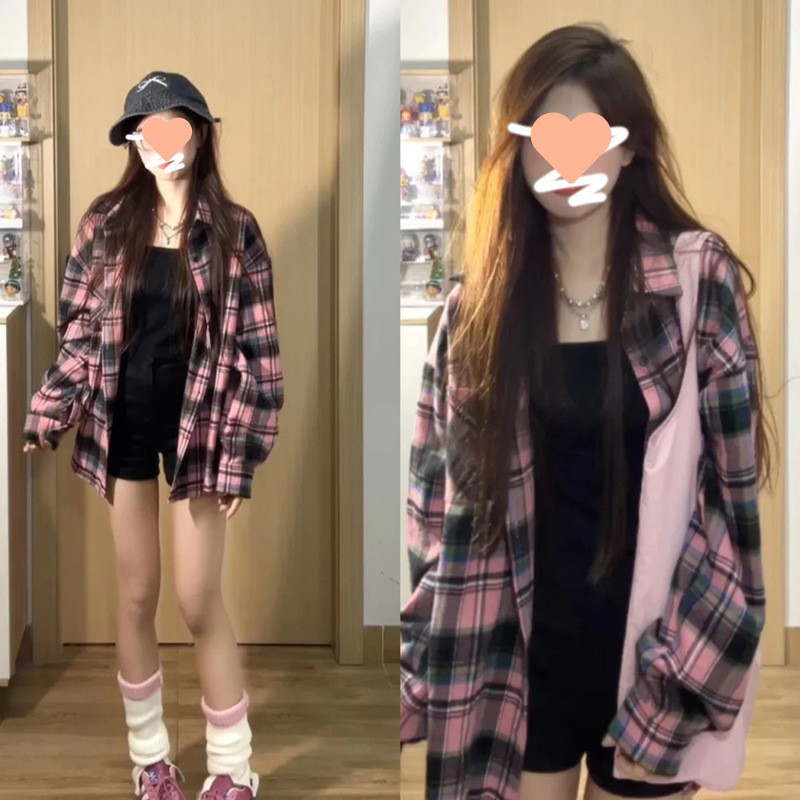 검정 & 핑크 체크