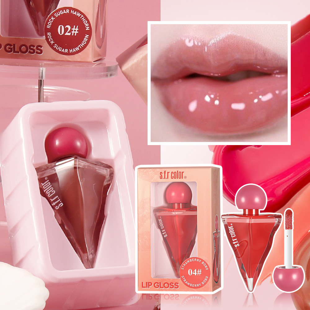 Explosiones de hielo puro cónico humectante fácil de colorear esmalte labial espejo esmalte labial barato estudiantes blanquear al por mayor