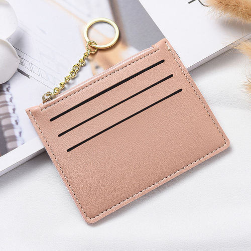 New cross-border ultra-thin card holder with zipper simple women's coin purse bank card holder change card holder