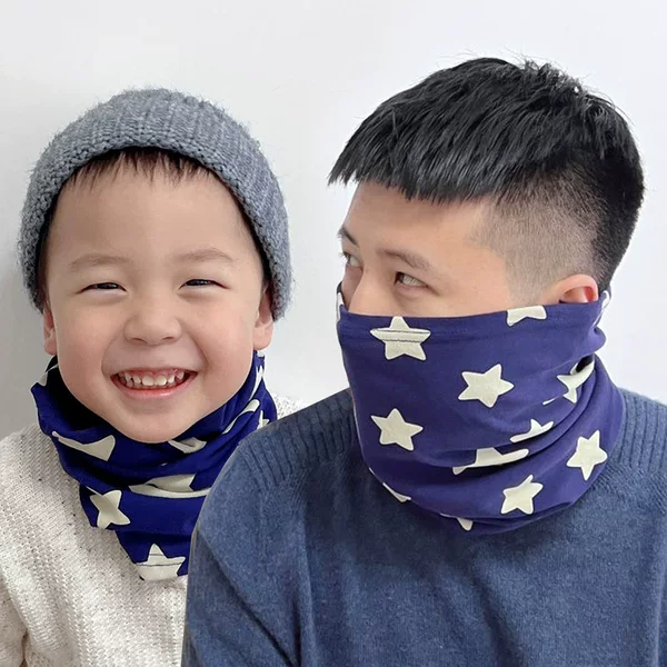 Parent-Child Style Pure Cotton Windproof Neck Warmer for Children, Suitable for Spring, Autumn, and Winter, Keeps Warm, Unisex for Babies, Adult Cycling Face Protection