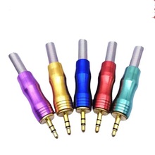 特價彩色鍍金3.5音頻插頭3.5焊接頭雙聲道3.5插頭耳機插頭帶彈簧