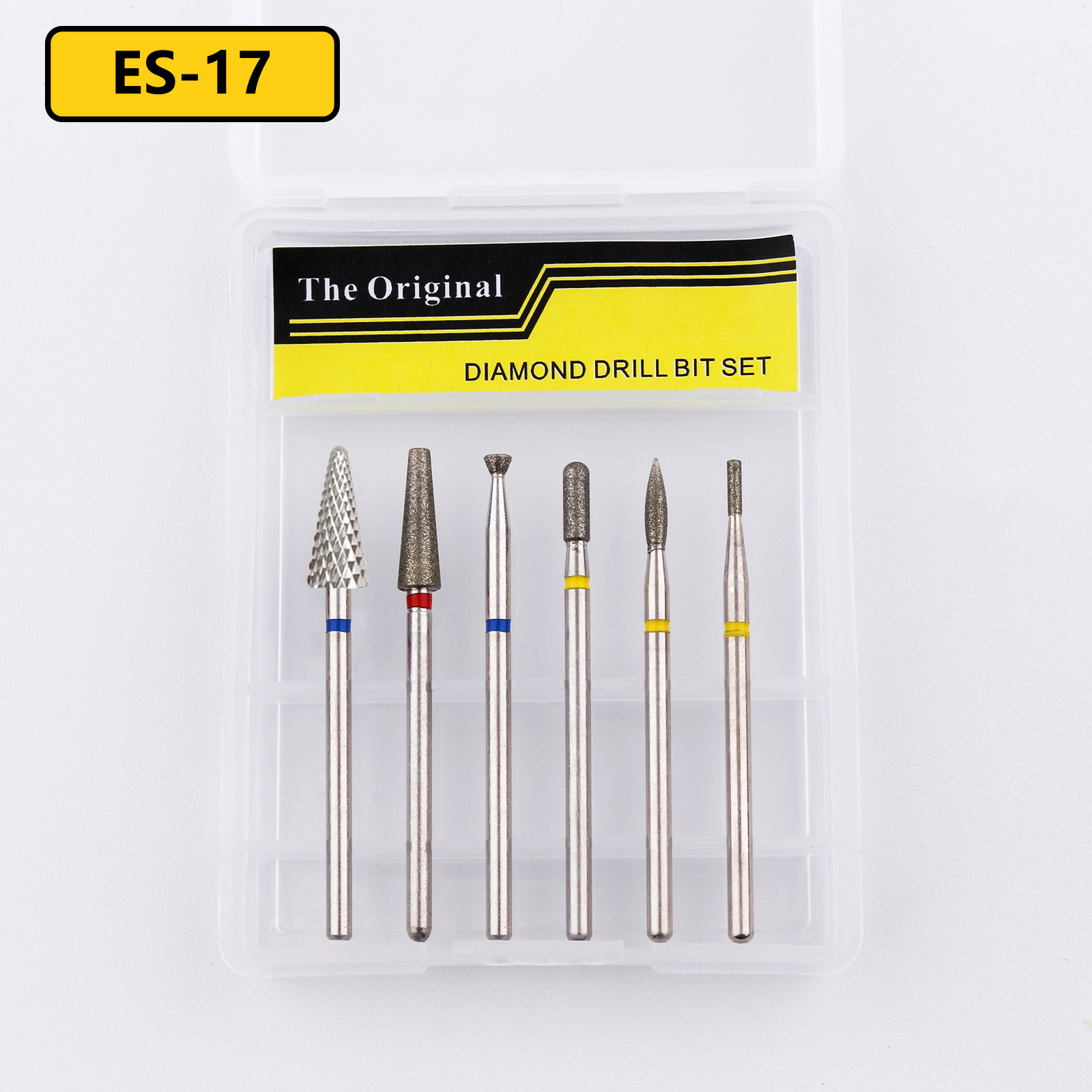 Traje de cabeza de molienda de diamante ruso para uñas 6 traje de cabeza de molienda exfoliante de pretratamiento de alta calidad en caja