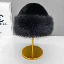 加厚跨境仿皮草毛毛蒙古帽防寒洋气保暖百搭时尚新款毛绒渔夫帽子