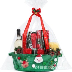 圣诞节装饰糖果篮圣诞节水果零食储物筐儿童玩具礼物收纳篮苹果袋