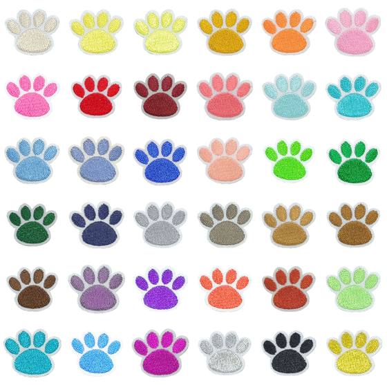Cross-border new hot cartoon bear paw multi-color patch cloth stickers color animal footprints bag handmade gift jewelry