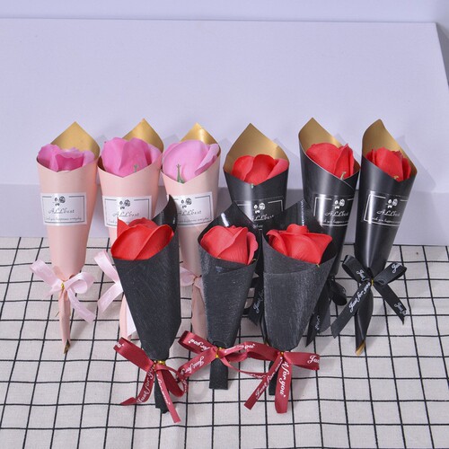 Women's Day single soap flower rose small bouquet simulated soap flower gift box Valentine's Day gift Teacher's Day Chinese Valentine's Day