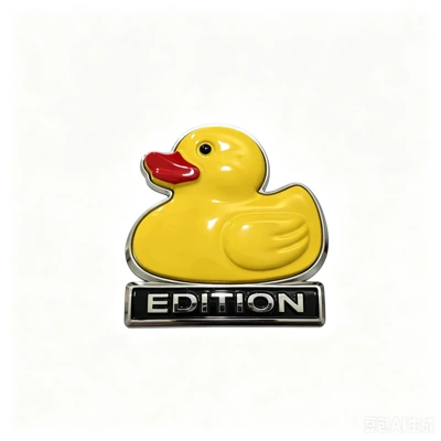 Car modification high-end metal yellow duck decorative sticker 3D personalized large duck body side emblem tail emblem (Car logo) - yellow